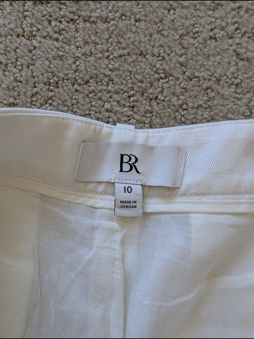 BANANA REPUBLIC Italian Cotton Linen Pants Seahaven Straight Women 10 Ivory Work